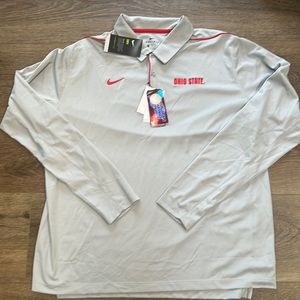 Nike Ohio State polo long sleeve, dry fit. New with tags. XXL